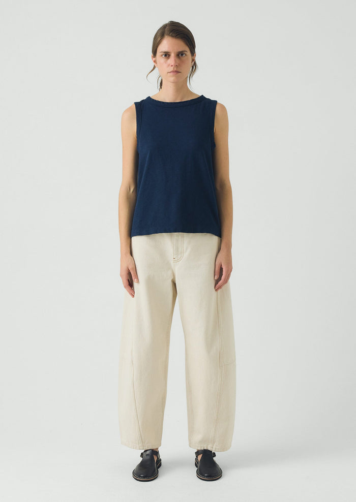 Sian Garment Dyed Cotton Tank Top | Duffle Blue