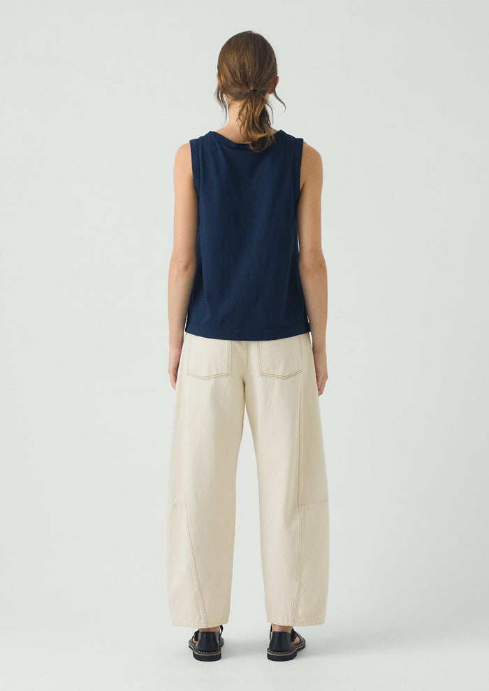 Sian Garment Dyed Cotton Tank Top | Duffle Blue