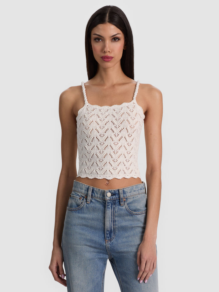 SID CHIFFON STRAP TANK - SOFT WHITE
