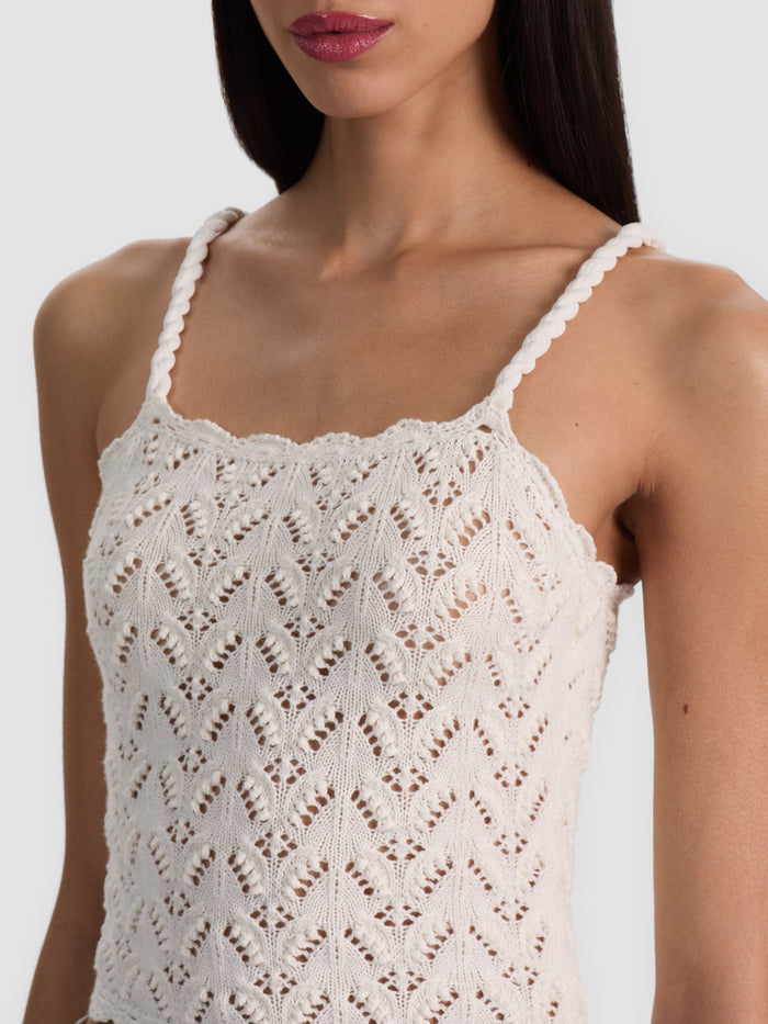 SID CHIFFON STRAP TANK - SOFT WHITE