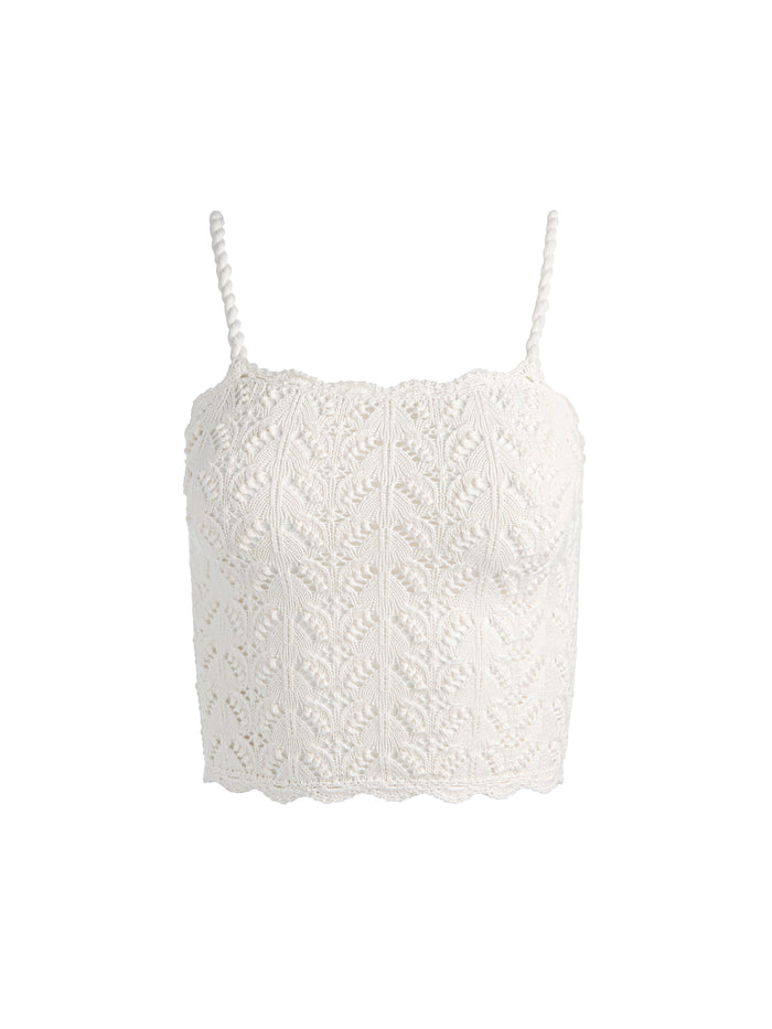 SID CHIFFON STRAP TANK - SOFT WHITE