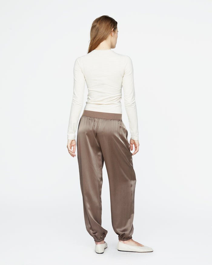 Silk Charmeuse Jogger - Cedar