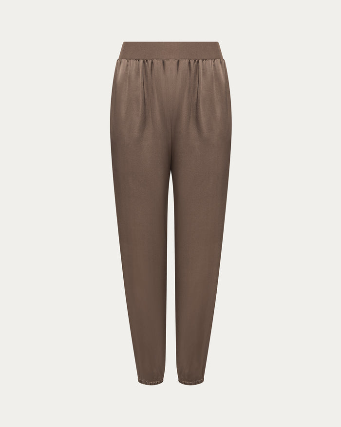 Silk Charmeuse Jogger - Cedar