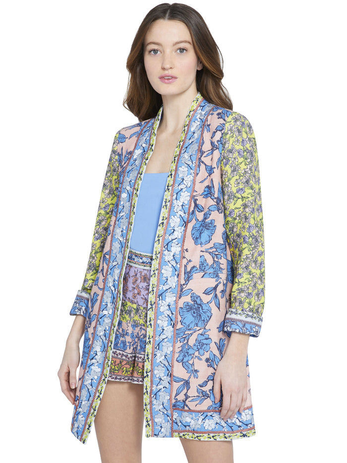 SIMPSON EMBROIDERED BLAZER - DITSY BORDER
