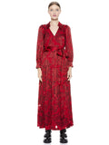 SITARA COLLARED MAXI DRESS - RUBY/MULTI