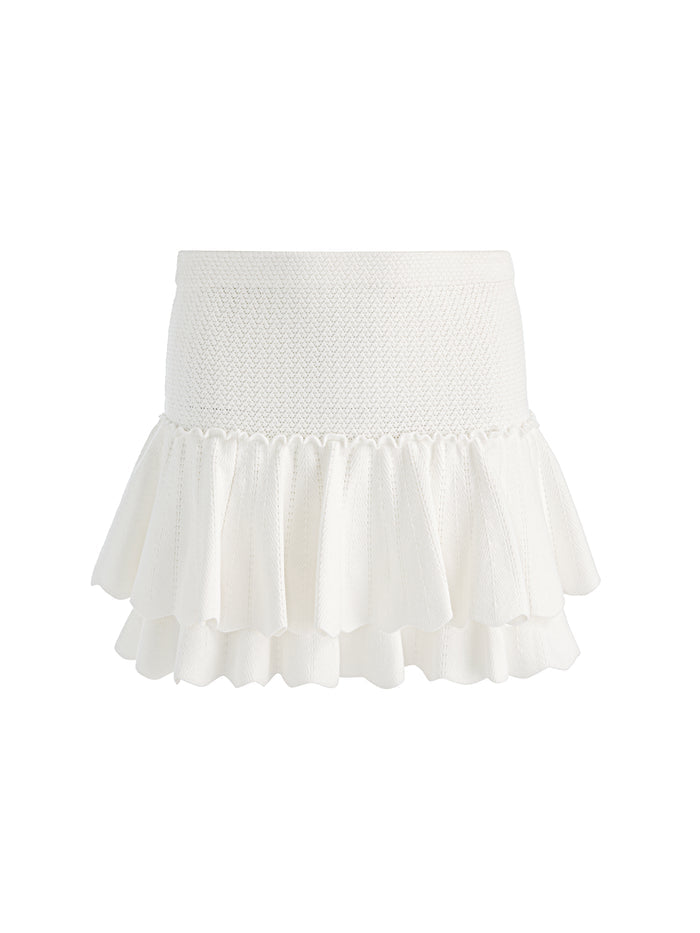SIYA POINTELLE SKIRT - SOFT WHITE