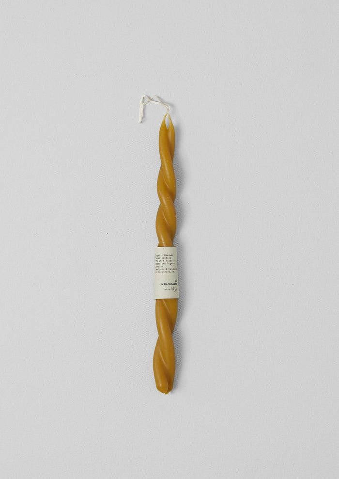 Skar Organics Beeswax Twist Dinner Candle | Natural