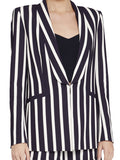 SKYE STRIPED BOYFRIEND BLAZER - MOONDUST STRIPE BLACK