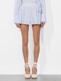 SKYLAR MINI SKORT - OFF WHITE/BLUE