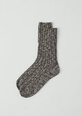 Slub Cotton Rib Socks | Granite Marl