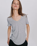 Slub Jersey Classic V-Neck Tee - Heather Grey
