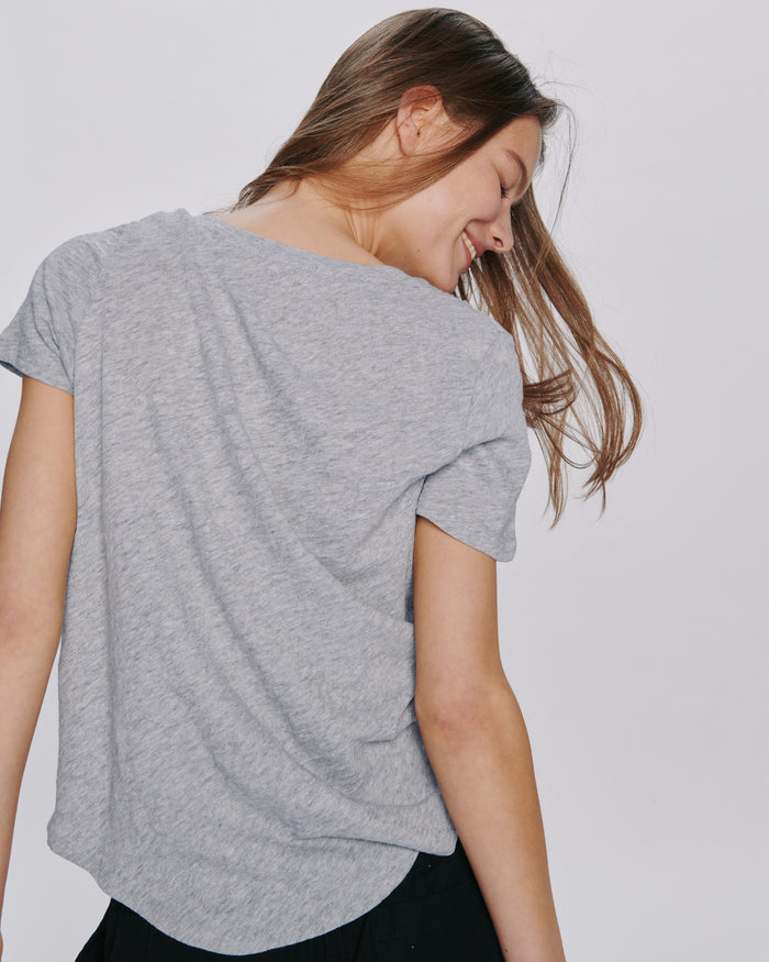 Slub Jersey Classic V-Neck Tee - Heather Grey