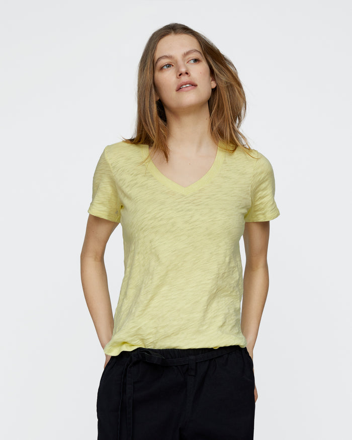 Slub Jersey Classic V-Neck Tee - Mellow Yellow