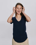Slub Jersey Classic V-Neck Tee - Midnight