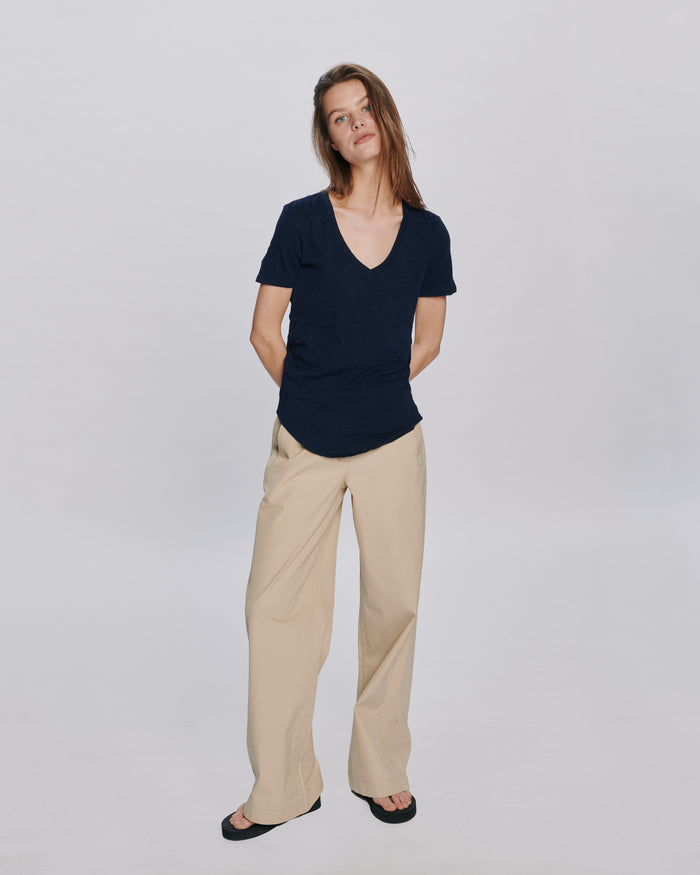 Slub Jersey Classic V-Neck Tee - Midnight