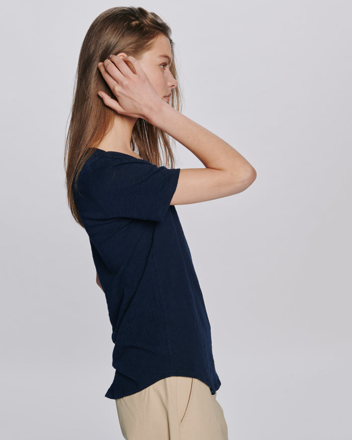Slub Jersey Classic V-Neck Tee - Midnight