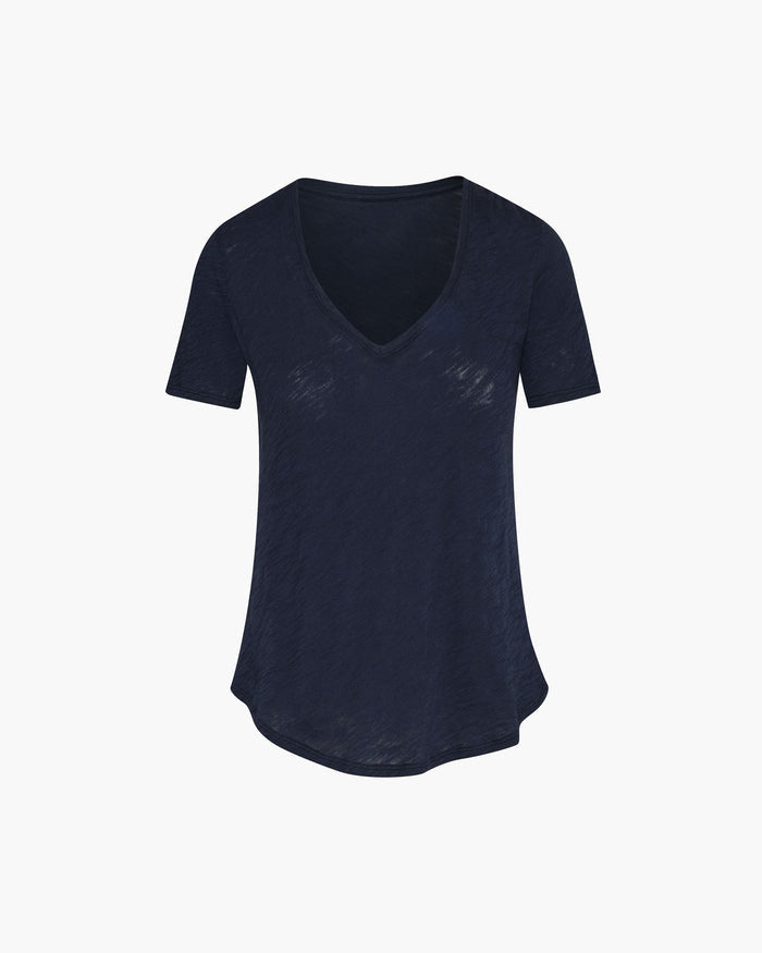 Slub Jersey Classic V-Neck Tee - Midnight
