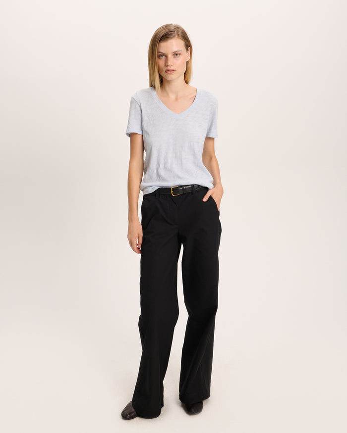 Slub Jersey Classic V-Neck Tee - Pale Blue