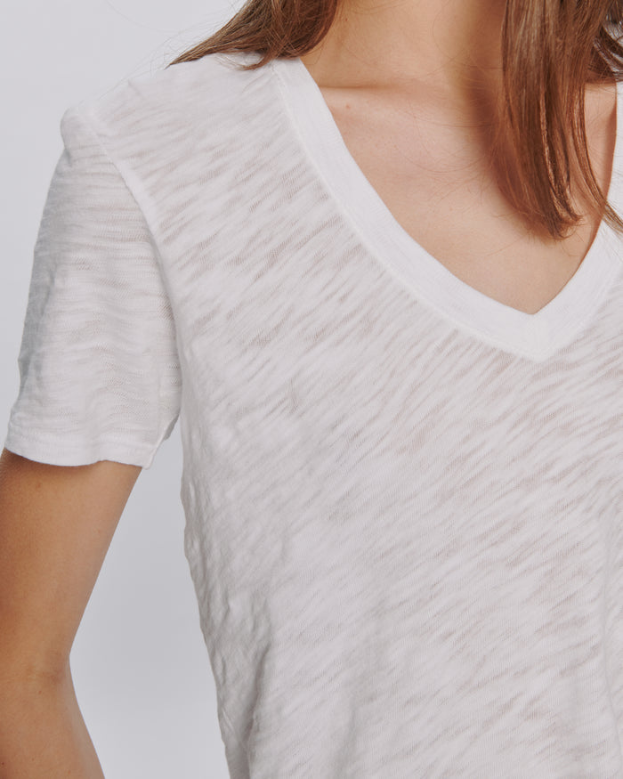 Slub Jersey Classic V-Neck Tee - White