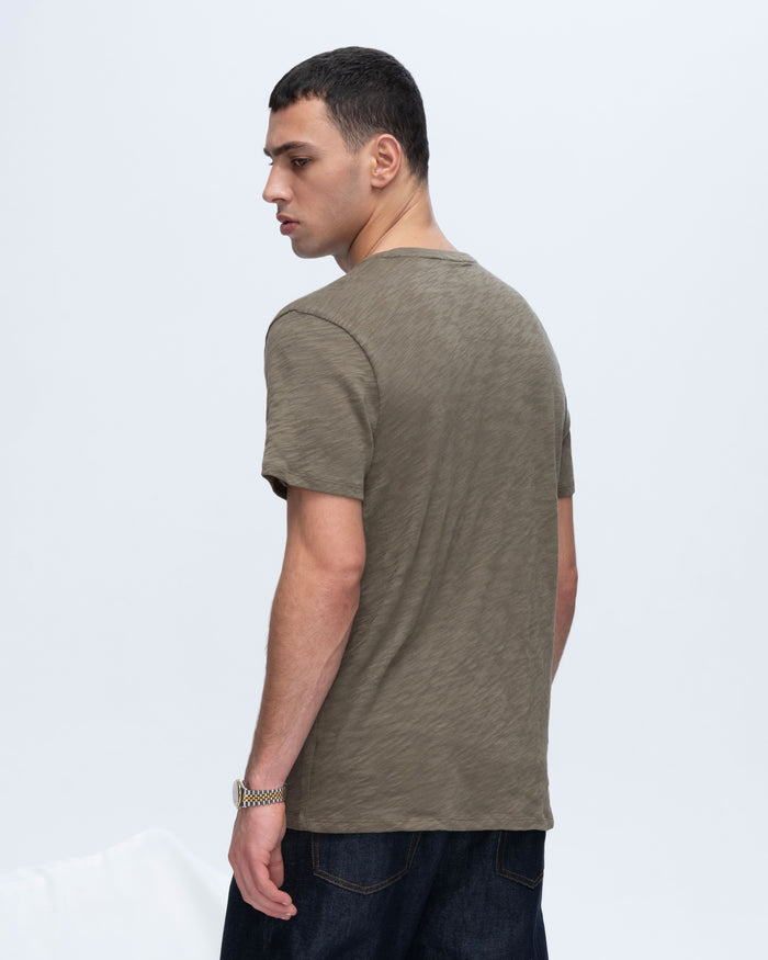 Slub Jersey Crew Neck Tee - Army