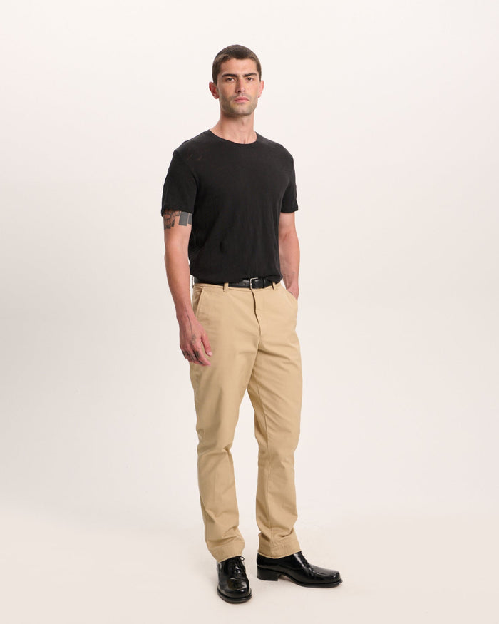Slub Jersey Crew Neck Tee - Black