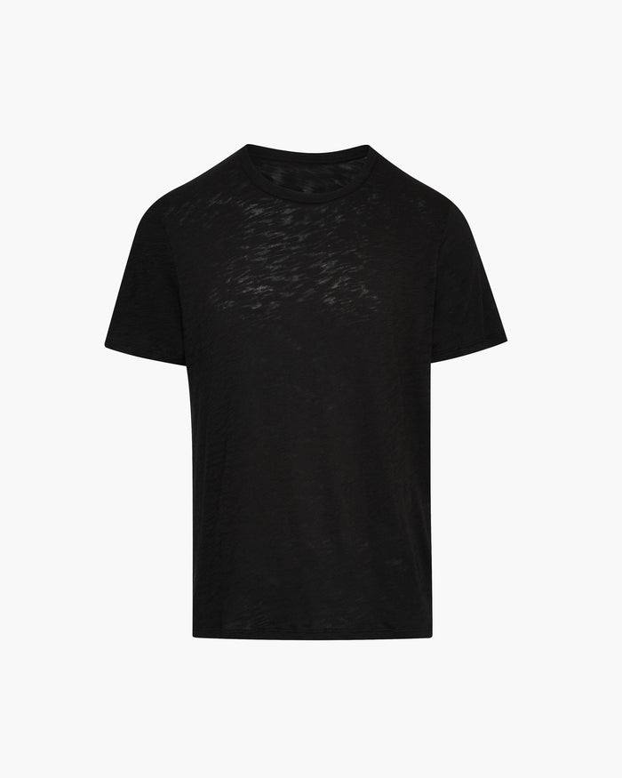 Slub Jersey Crew Neck Tee - Black