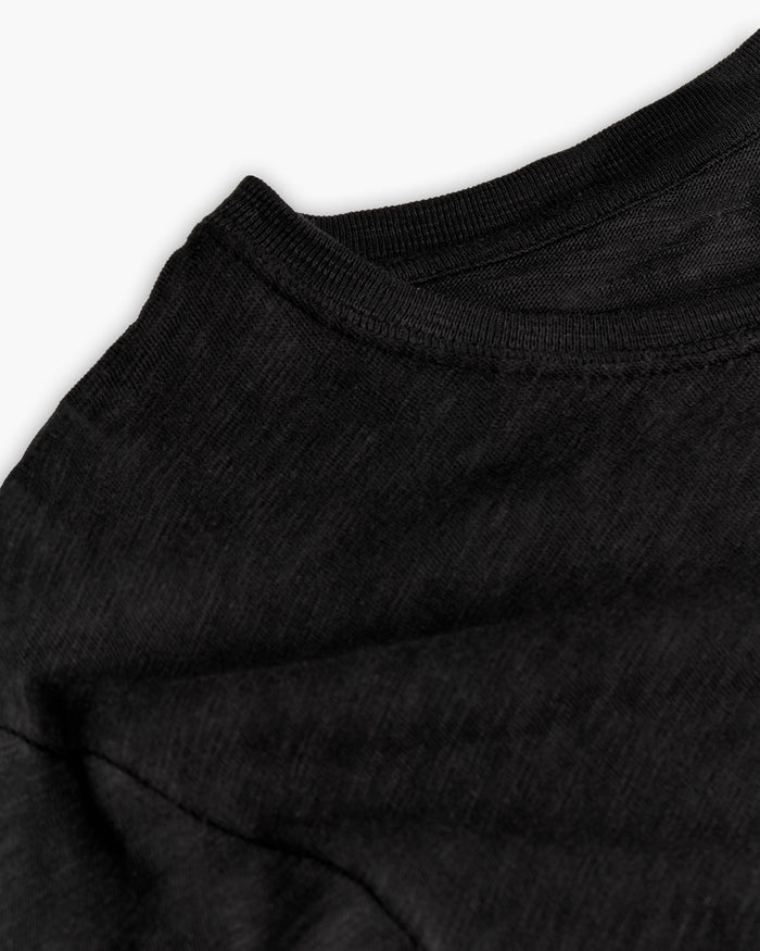 Slub Jersey Crew Neck Tee - Black