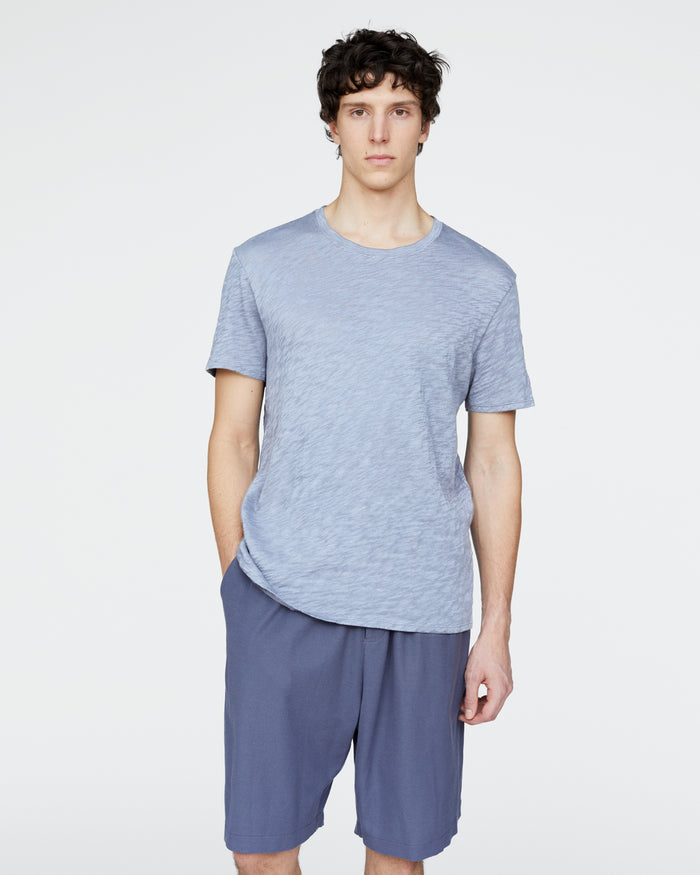 Slub Jersey Crew Neck Tee - Cool Water