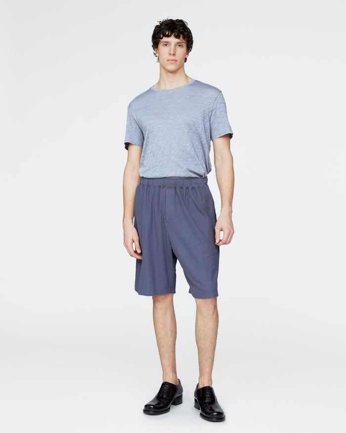 Slub Jersey Crew Neck Tee - Cool Water