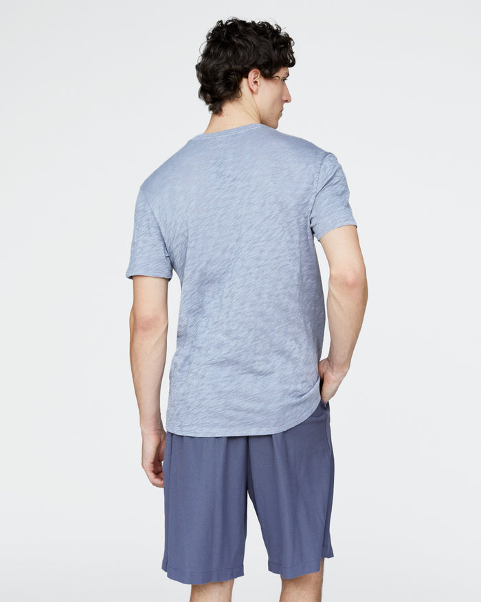 Slub Jersey Crew Neck Tee - Cool Water