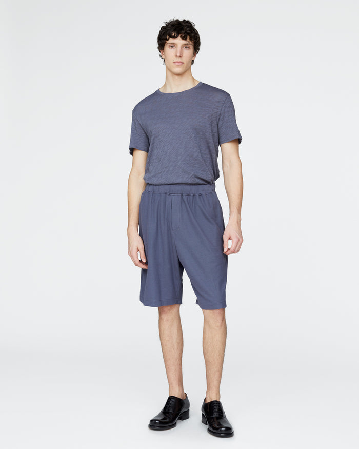 Slub Jersey Crew Neck Tee - Dusk Blue
