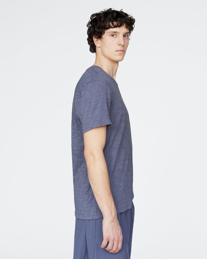 Slub Jersey Crew Neck Tee - Dusk Blue