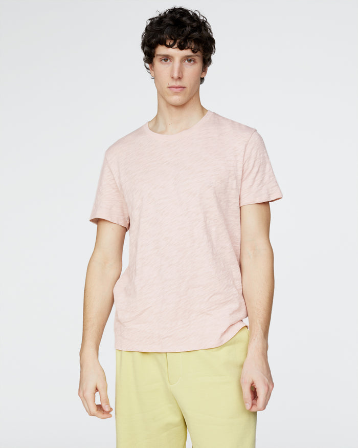 Slub Jersey Crew Neck Tee - Faded Rose