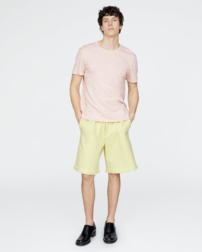 Slub Jersey Crew Neck Tee - Faded Rose