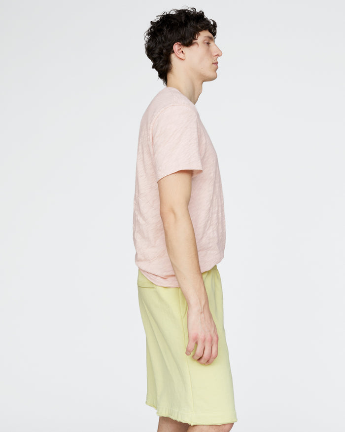 Slub Jersey Crew Neck Tee - Faded Rose