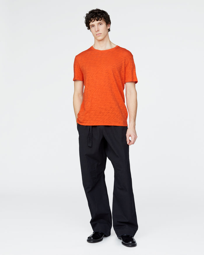 Slub Jersey Crew Neck Tee - Tomato