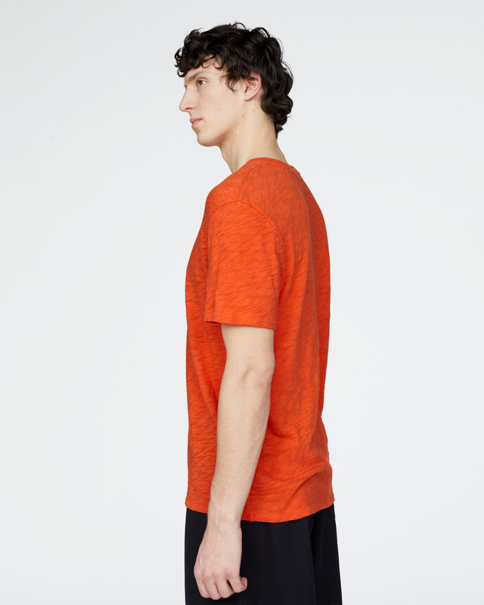 Slub Jersey Crew Neck Tee - Tomato