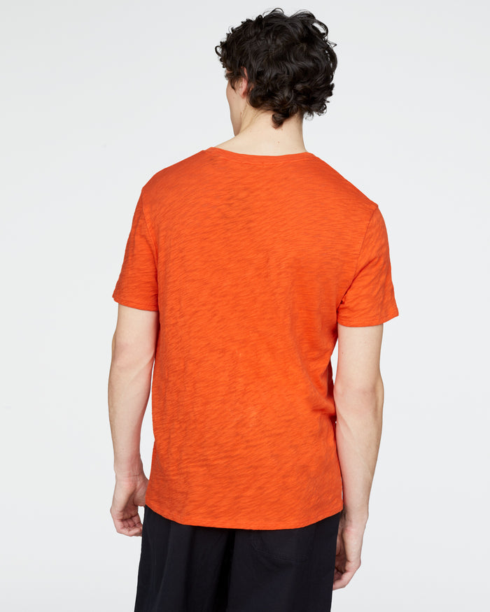 Slub Jersey Crew Neck Tee - Tomato