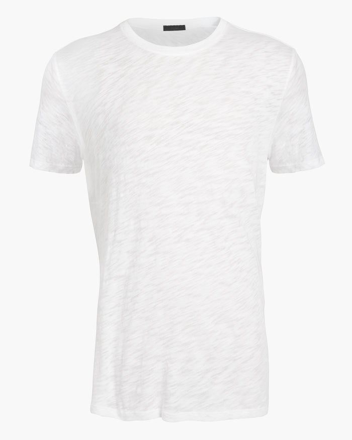 Slub Jersey Crew Neck Tee -  White