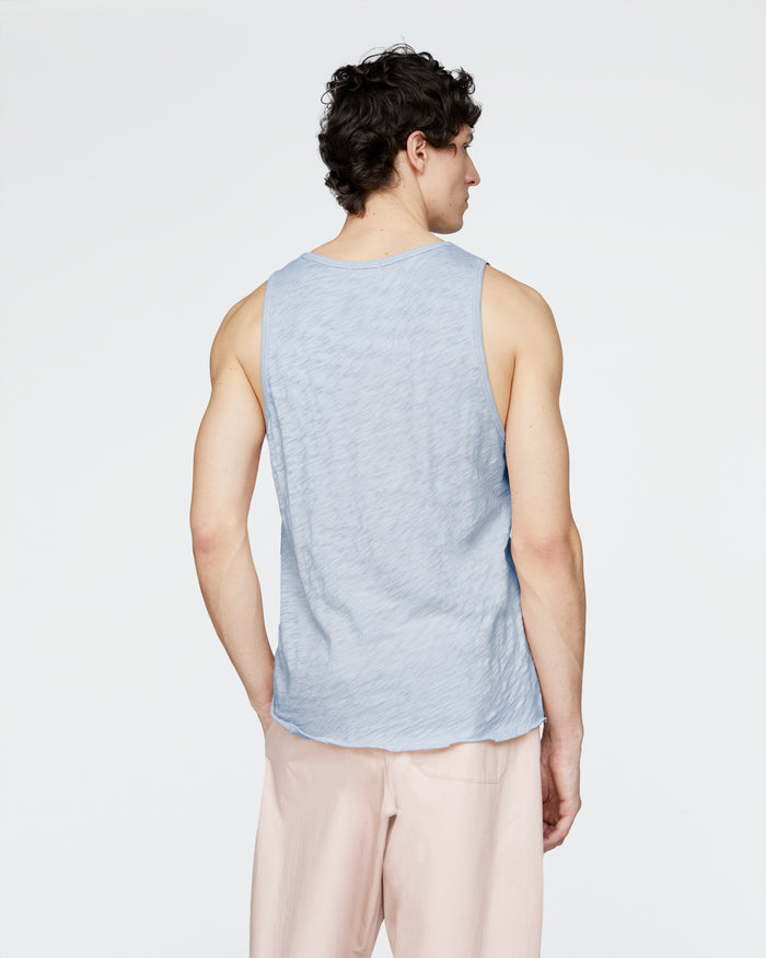 Slub Jersey Destroyed Tank - Cool Water