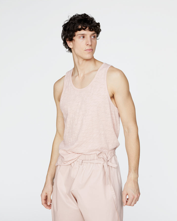 Slub Jersey Destroyed Tank - Faded Rose