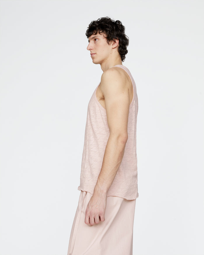 Slub Jersey Destroyed Tank - Faded Rose