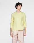 Slub Jersey Long Sleeve Destroyed Wash Tee - Mellow Yellow