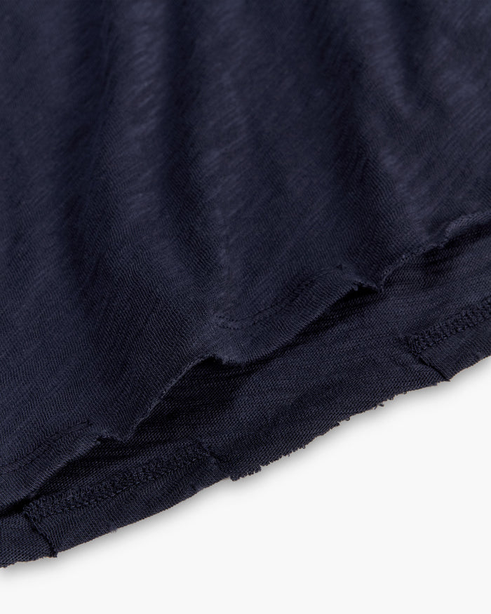 Slub Jersey Long Sleeve Destroyed Wash Tee - Midnight