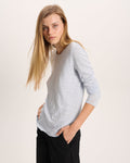 Slub Jersey Long Sleeve Destroyed Wash Tee - Pale Blue