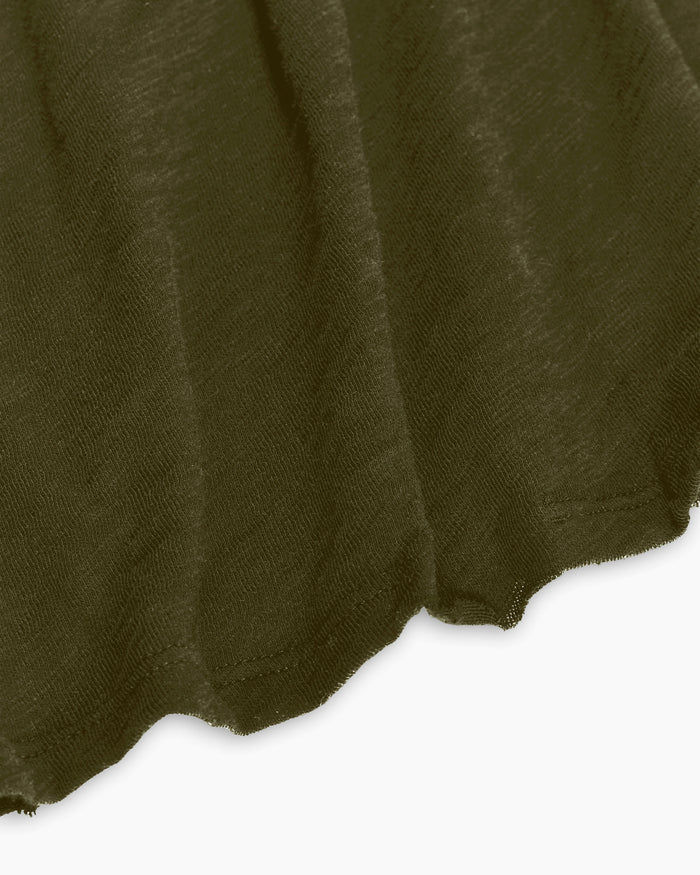 Slub Jersey Long Sleeve V-Neck Tee - Army