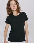Slub Jersey Schoolboy Crew Neck Tee - Black
