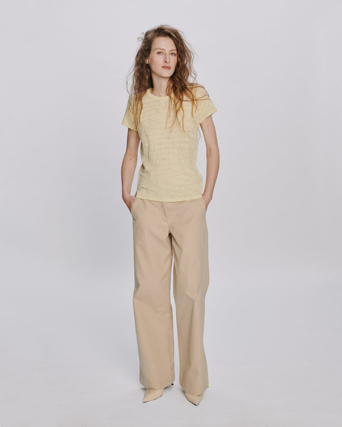 Slub Jersey Schoolboy Crew Neck Tee - Butter Yellow