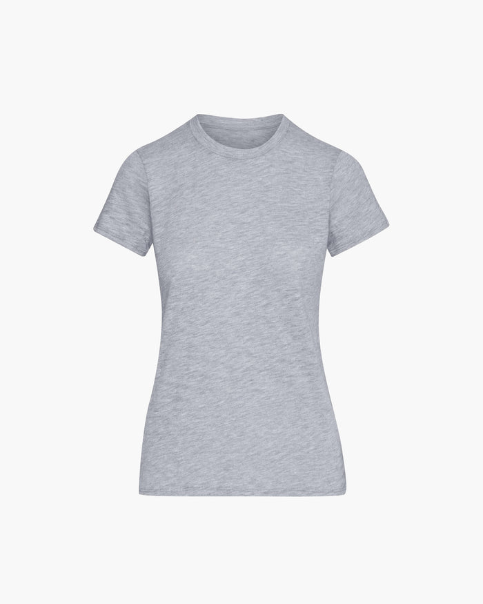 Slub Jersey Schoolboy Crew Neck Tee - Heather Grey