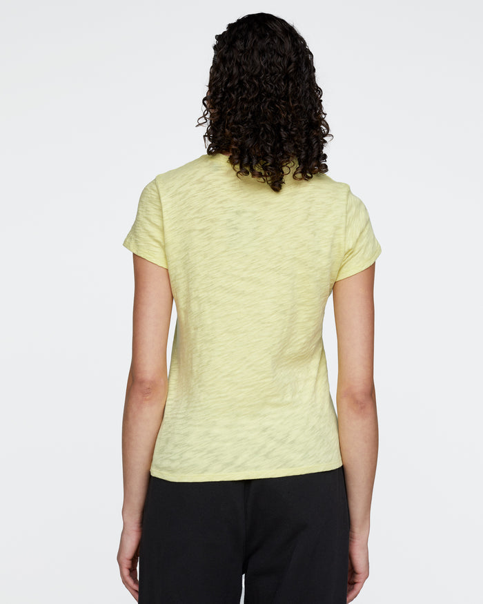 Slub Jersey Schoolboy Crew Neck Tee - Mellow Yellow